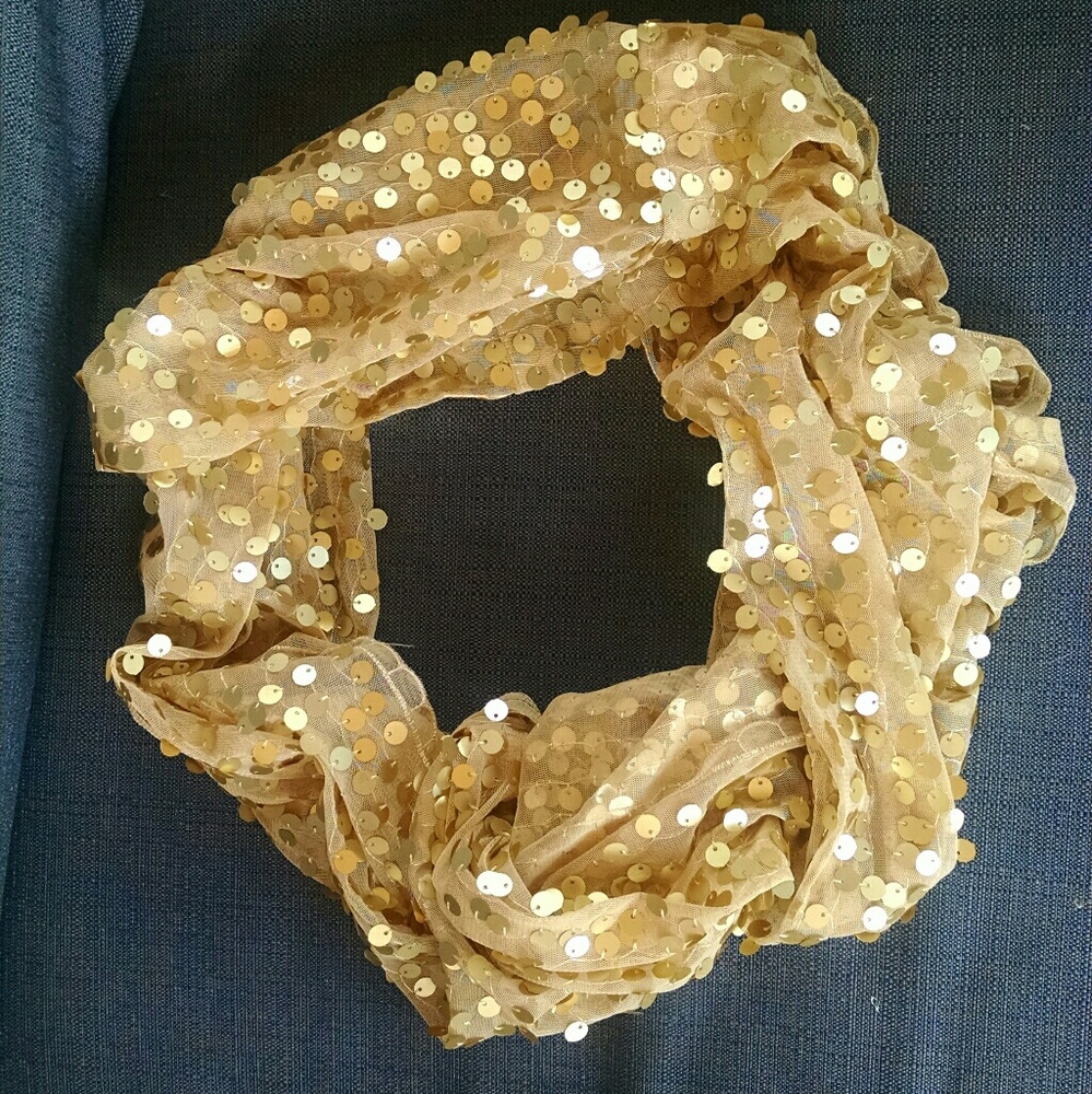 Apt. 9, Gold-Sequened Infinity Scarf
